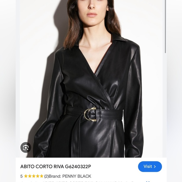 PennyBlack by Max Mara Label-cut ‘Riva’ Faux Leather Dress Size: small US4/6 - Picture 8 of 16